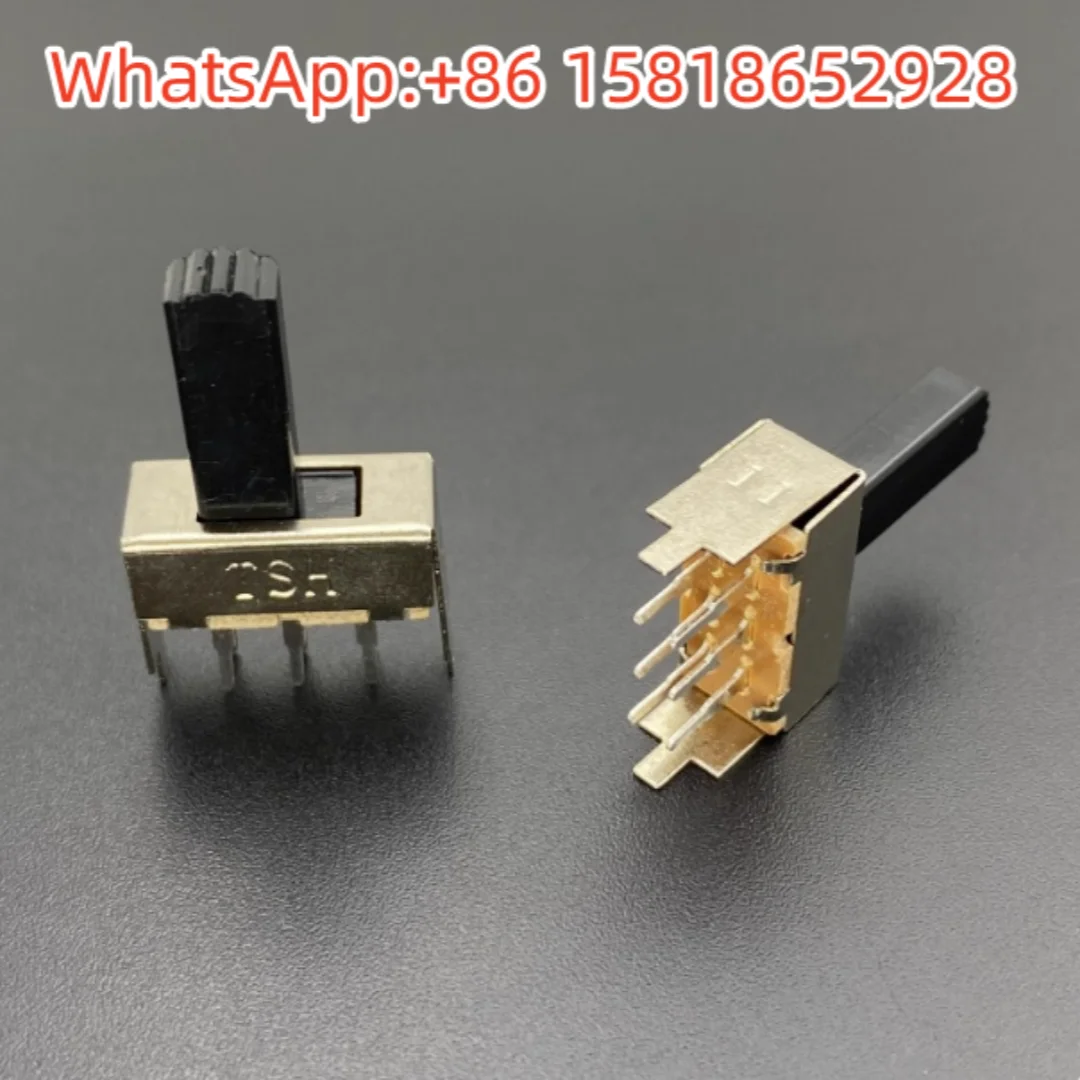 20pcs SS22F12G15 TSH Sliding Toggle Switch 6 Pins 2 Gears Buckle Fixed Feet 11mm Height