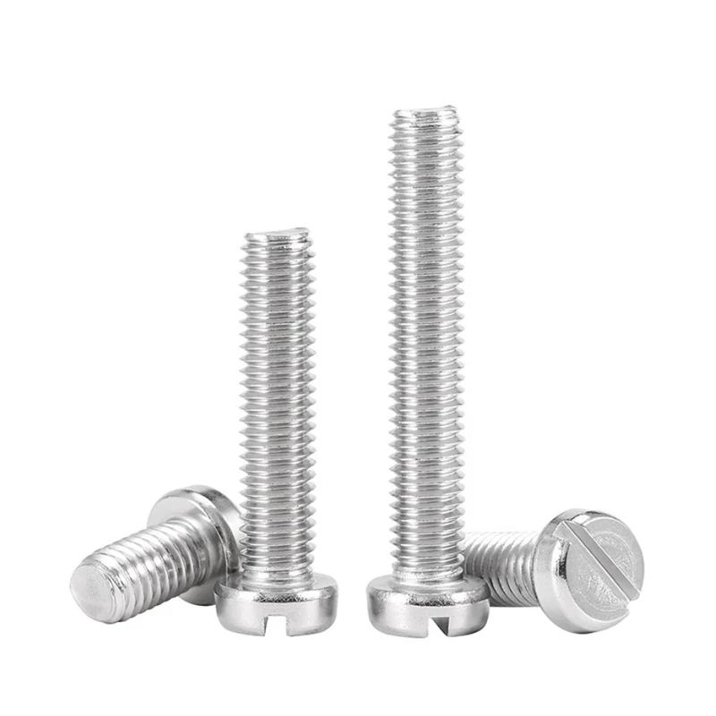 304 Stainless Steel Slotted Round Head Screws – M1.6-M10 Pan Head Machine Fasteners for Equipment