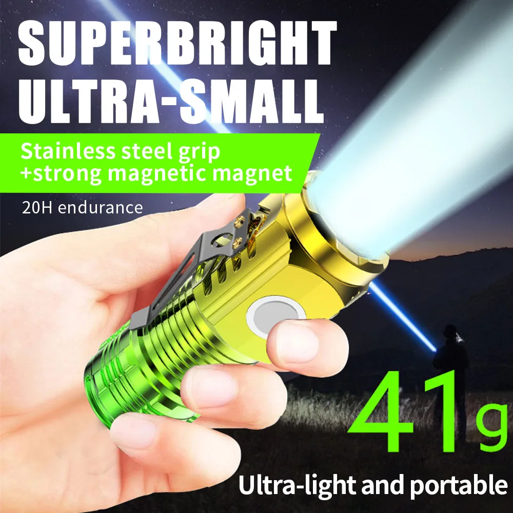 Three-eyed Monster Flashlight Camping Equipment Led Abs Clip Strong Magnet Portable Lighting Outdoor Flashlight Flashlight Glare