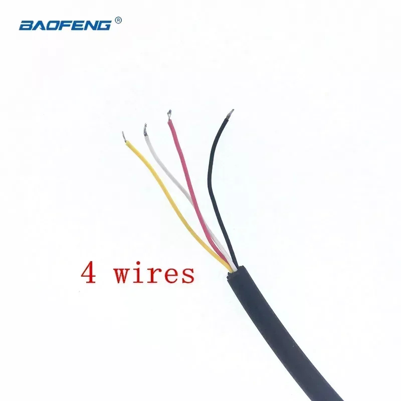 DIY 4-Wire Microphone Cable  2pins M-Plug for Motorola EP450 CP040 CP140 CP200 GP300 GP3188 GP68 GP88 Hytera Etc Wakie Talkie