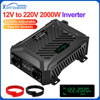 DATOU BOSS 2000W Inverter 50/60Hz Adjustale DC 12V to 220Vac with USB LCD Display inverter 12v 220v 4000w Peak Power Two Sockets