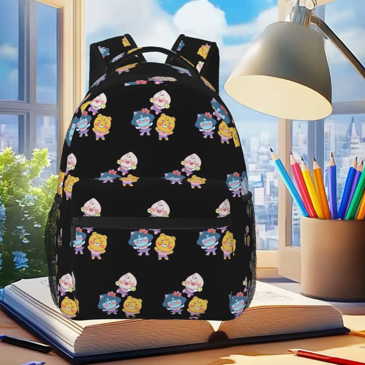 Kakao Friends,Muzi,ryan Working Hard Backpack Student Boys Girls BookBag Children School Bag Laptop Shoulder Bags for Men Women