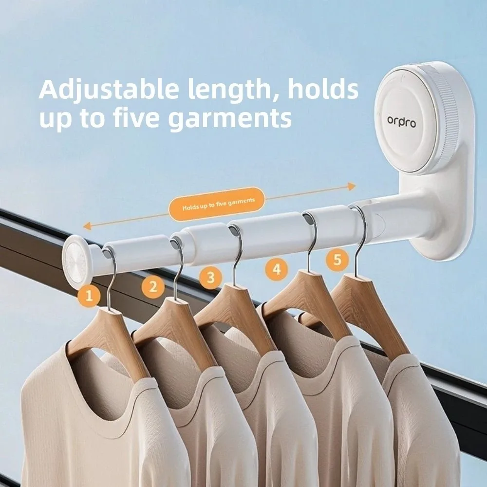 رف تجفيف الملابس القابل للسحب، تركيب كوب الشفط، شماعة ملابس قابلة للطي، منظم توفير المساحة، طول قابل للتعديل #3