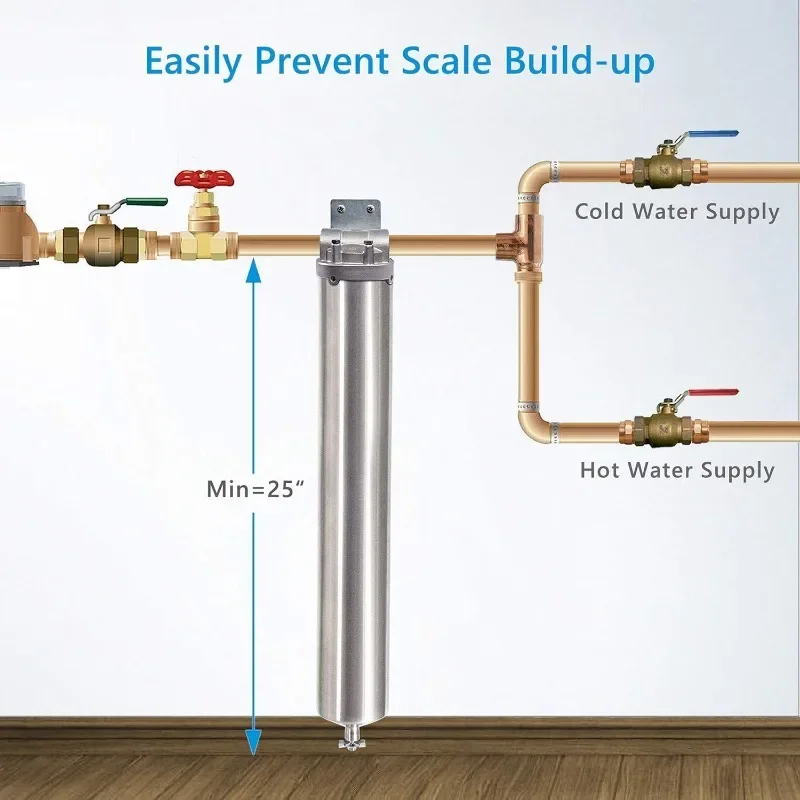 Whole House Water Softener System, High Efficiency Water Descaler, Heavy Duty Hard Water Filter