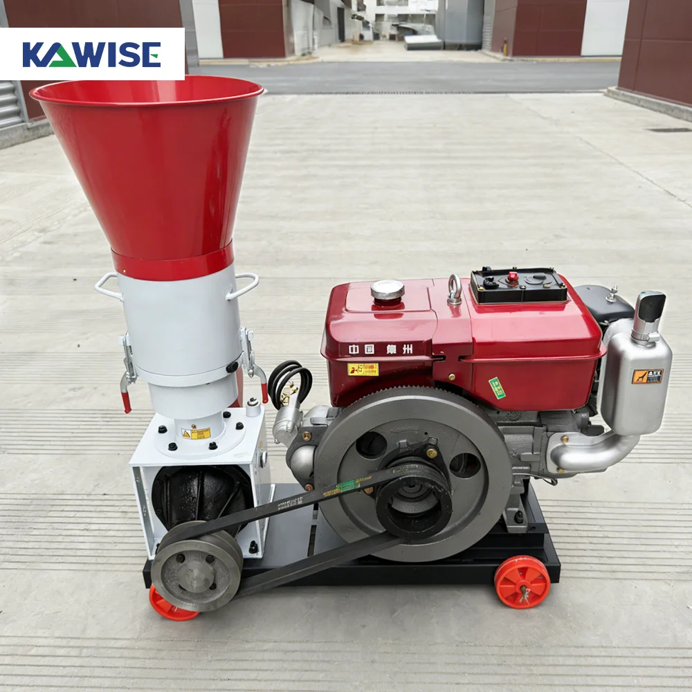AIROW KR-190 Diesel Roller Pellet Machine for Poultry and Livestock Feed, High Efficiency for Small-Scale Production