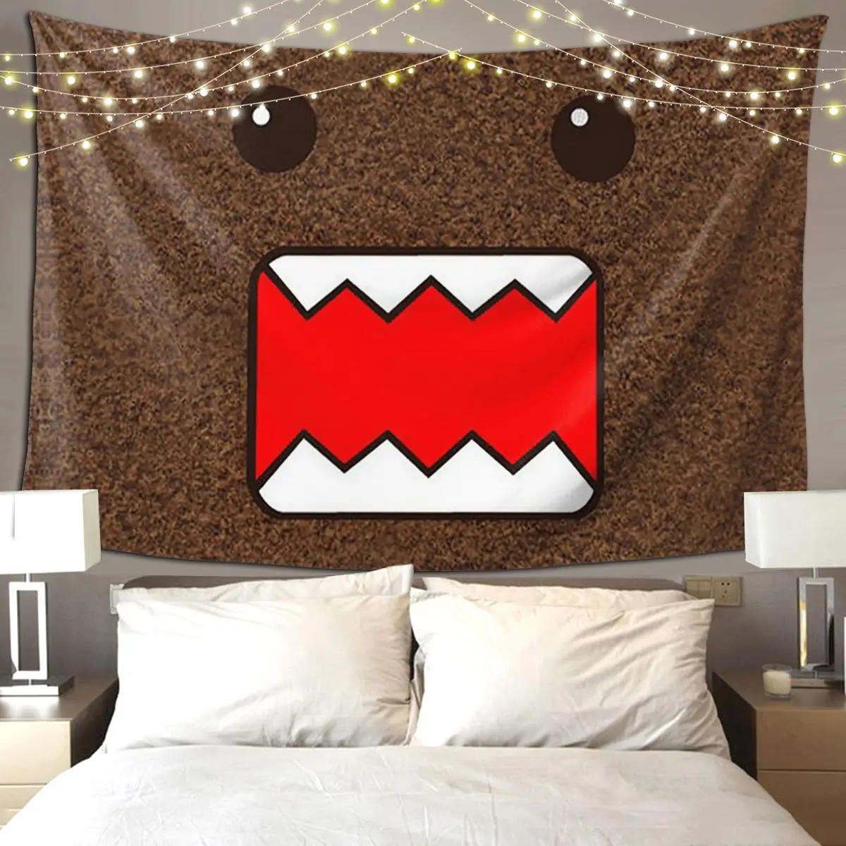 

Милый мультфильм Domo Kun гобелен хиппи настенный эстетический домашний декор гобелены для гостиной спальни комната в общежитии