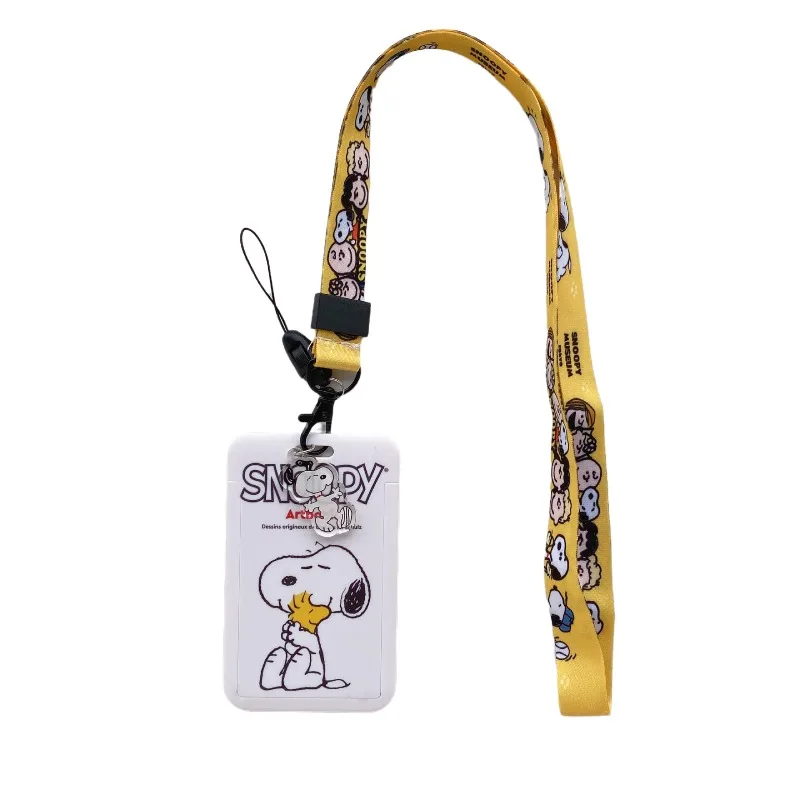 Snoopys New Card Cover Student Campus Hanging Neck Bag Card Holder Lanyard ID Card Holders Decoration Key Chain Toys