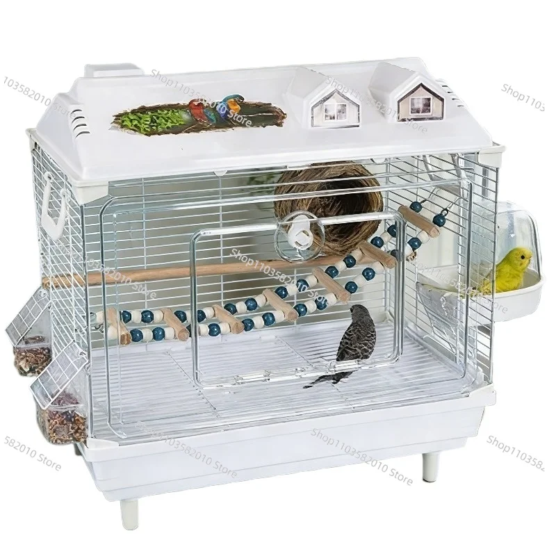 Transparent Breathable Bird Cage, Lightweight Landscape Habitat for Tiger Parrot Cockatiel Lovebird