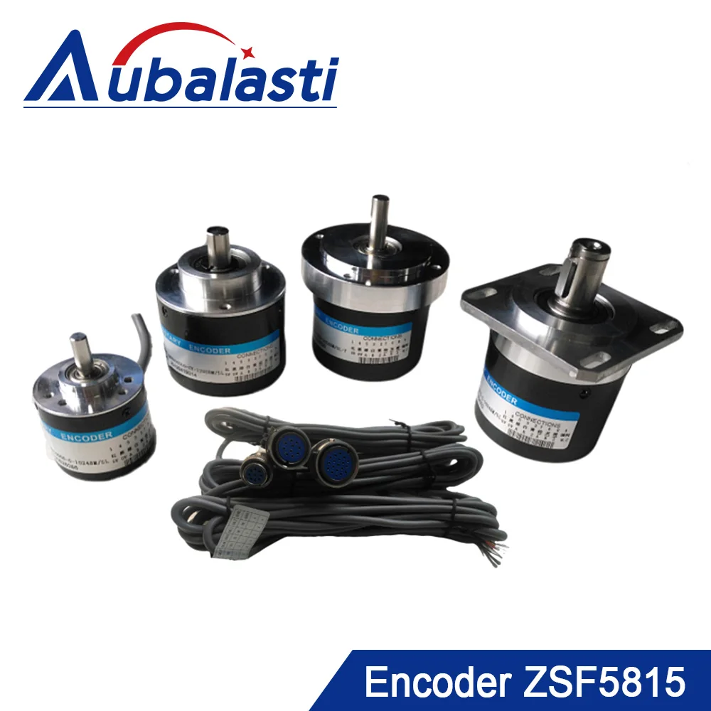 Aubalasti CNC Spindle Rotary Encoder ZSF5815 Series 1024Pulse or 1200Pulse Shaft 15mm 9Core With Cable for CNC Router