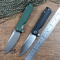 Y-START D2 Blade Flipper Fast Open Daily Gift Pocket Knives EDC Carrying Black Green G10 Handle LK737