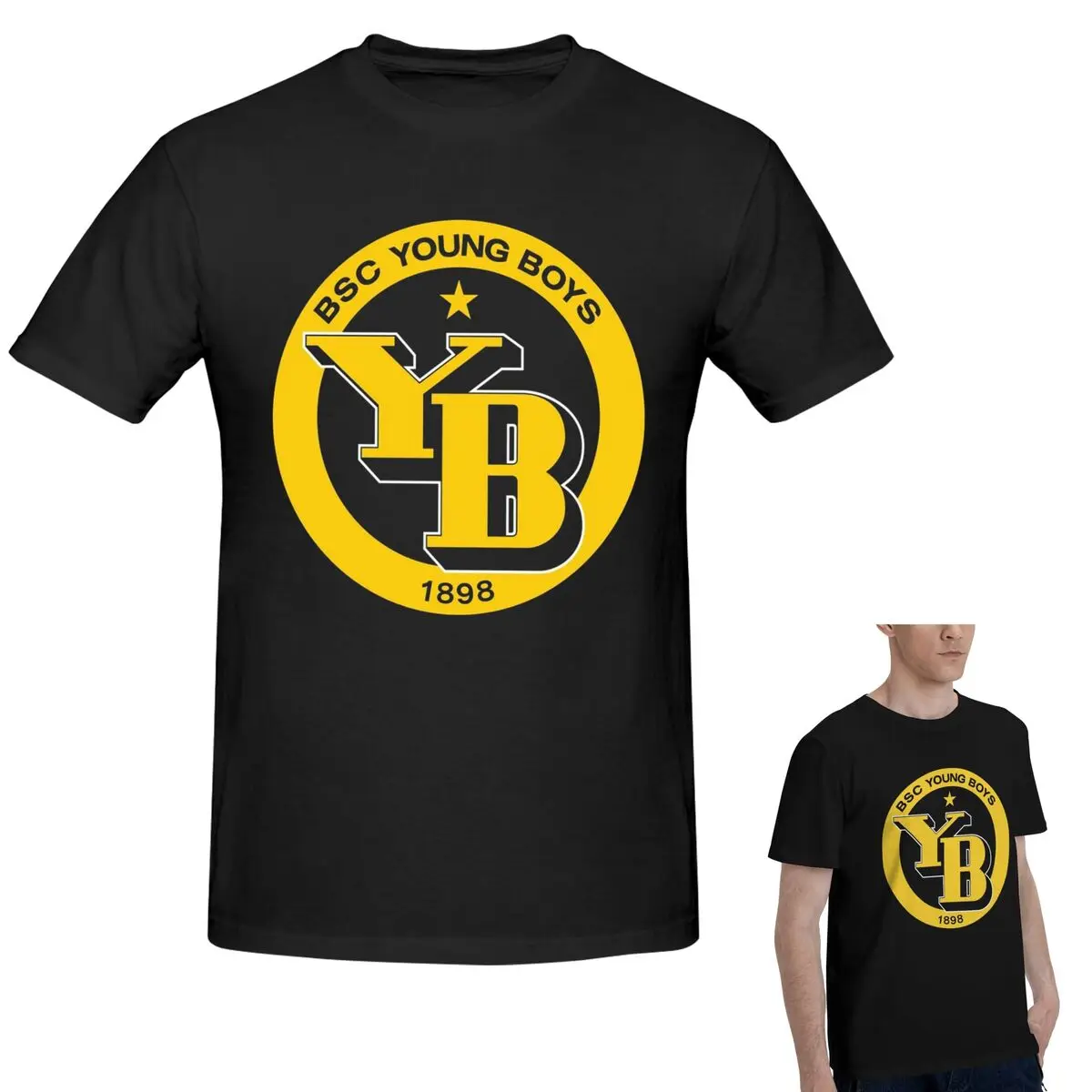 BSC الشباب بنين السويسري كرة القدم المشجعين الرياضة بيرن سويسرا تي شيرت الرجال الكلاسيكية تي شيرت الرجال الجولة الرقبة قمصان صيفية بلايز S-6XL