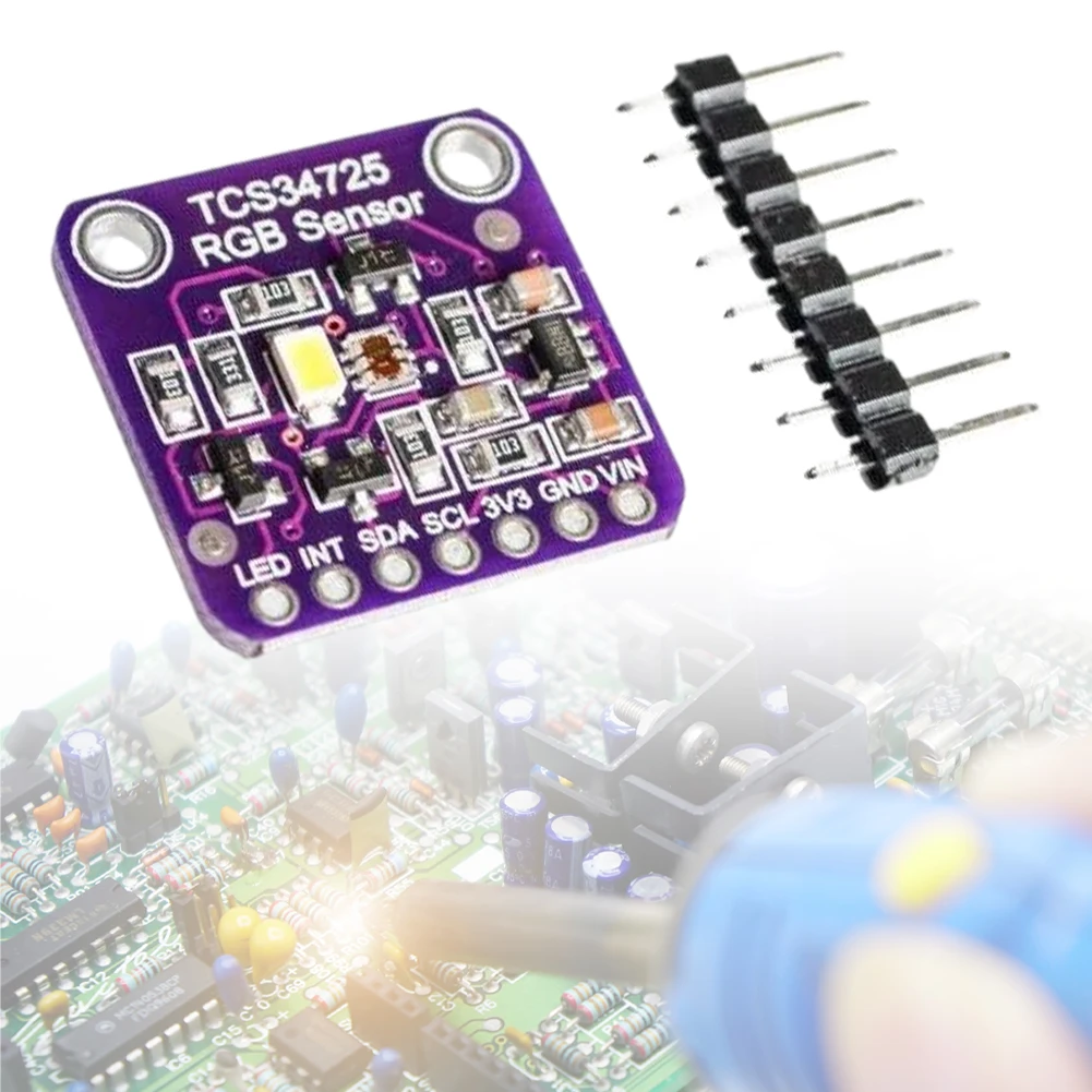 

TCS34725 RGB Color Detector Sensor Module Color Sensor Recognition Module 3.3V/5V Bright Light Sensor for Arduino STM32