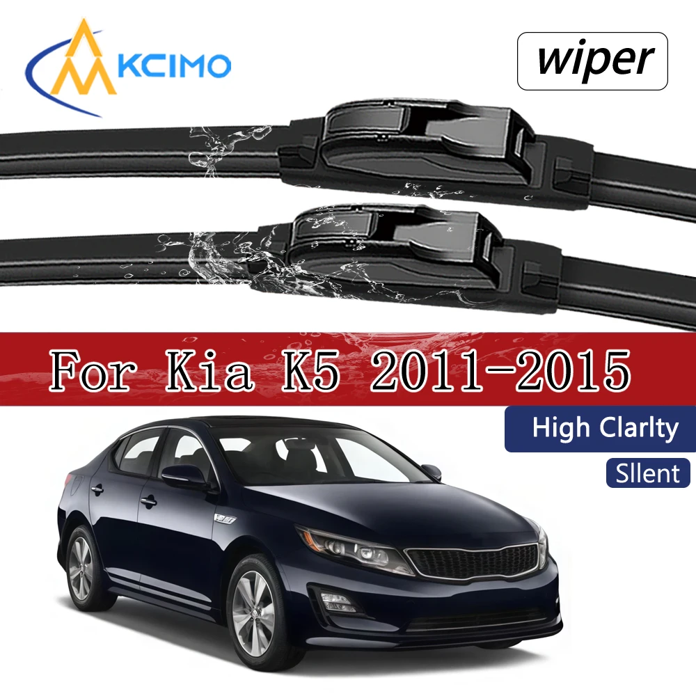 

Pair of 2 Front Wiper Blades For Kia K5 TF 2011-2015 Driver & Passenger Side Windshield Wipers Direct Fit Easy Installation