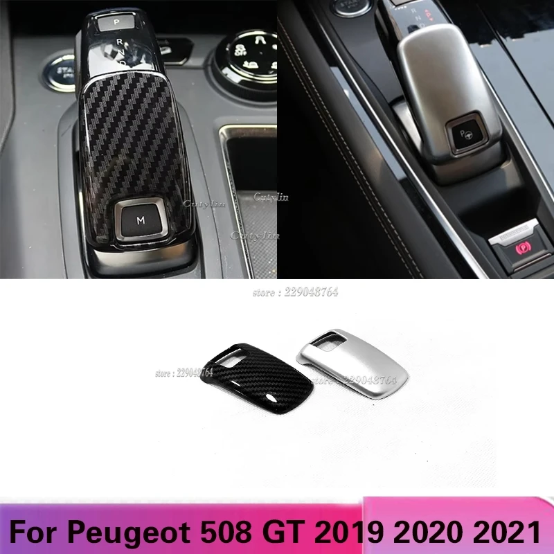 

For Peugeot 508 Allure SW GT 2019- 2021 3008 GT 2017- 2023 ABS Car gear shift lever knob handle Cover Trim cAR Accessories