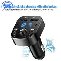 DPGKITS 1pc Bluetooth 5.0 Car Wireless FM Transmitter Adapter For 2USB PD Charger AUX Hands-Free Auto Accessories