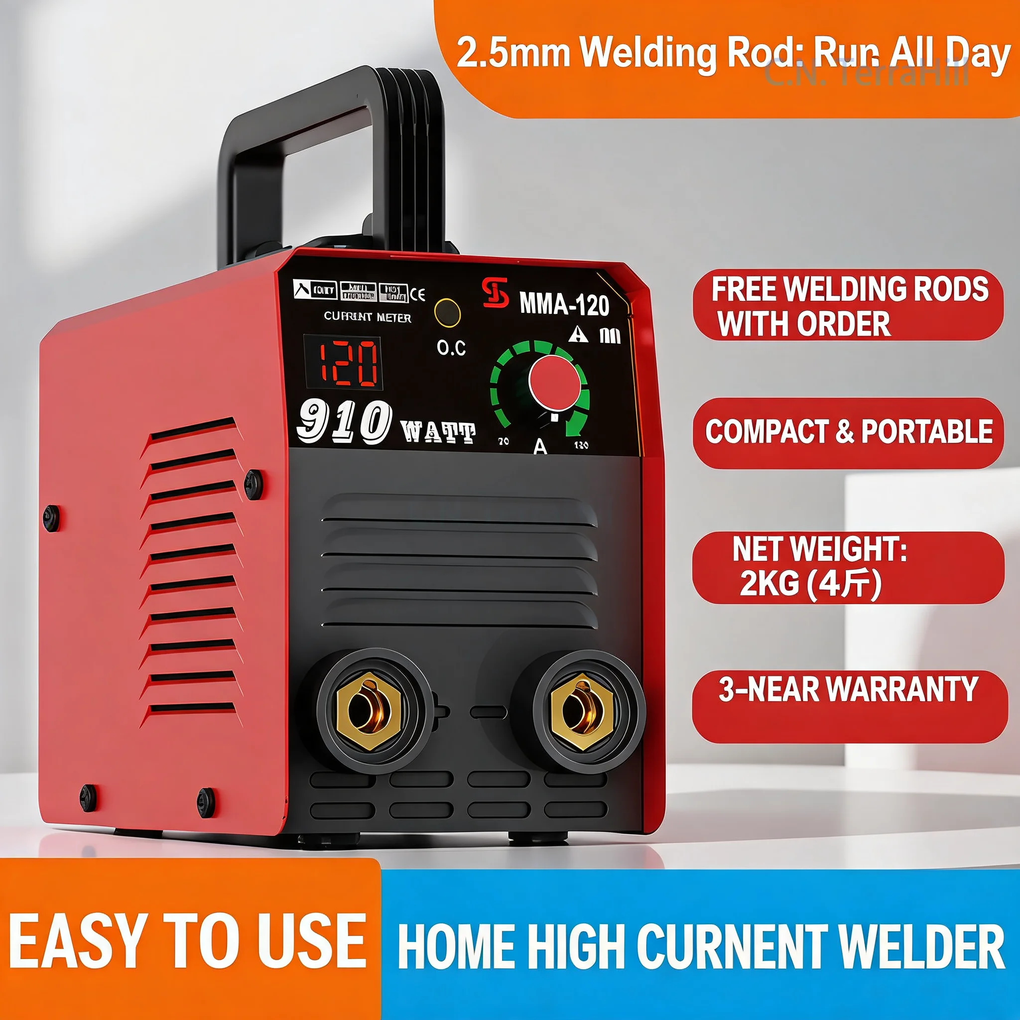 Mini Portable Electric Welding Machine 910W, Household Inverter Welder with Wire, DIY Repair Tool