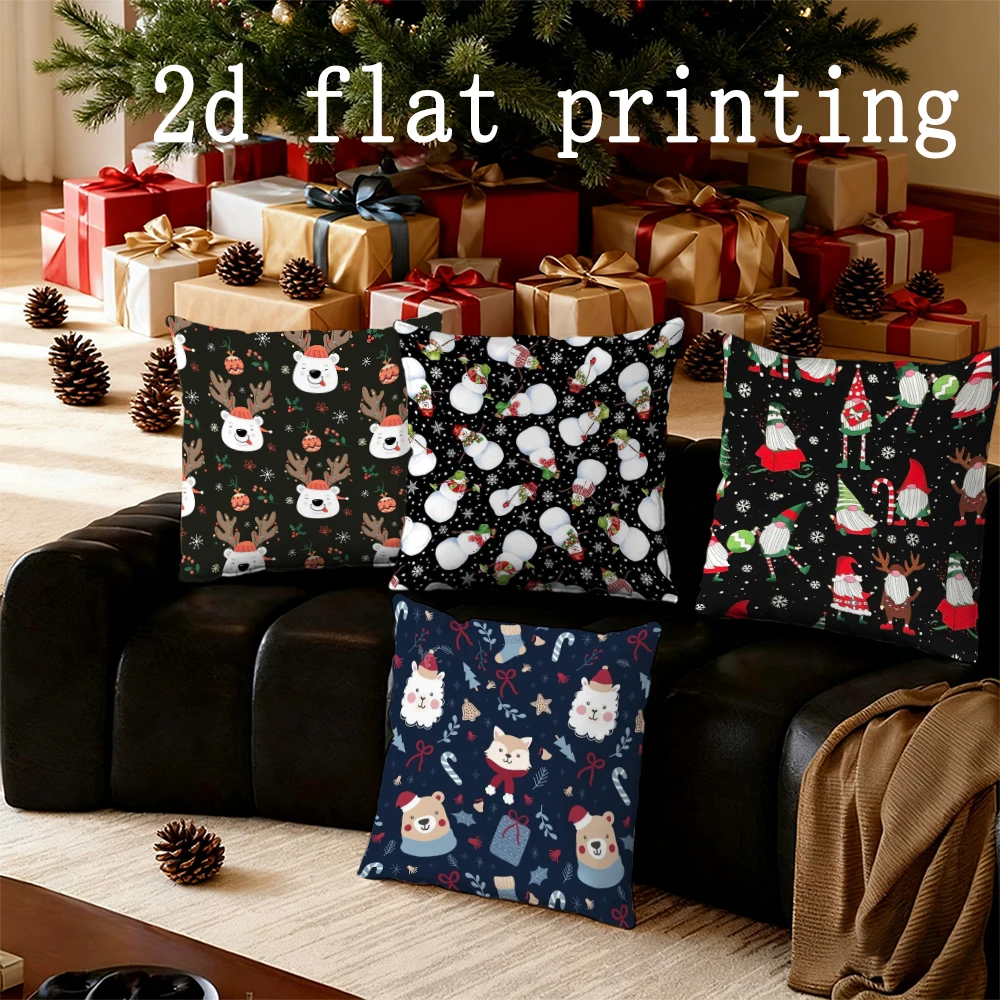 

Home Decor Christmas-themed Funny Animal Pillows Suitable For Sofa Bedroom Car Pillow Cover Cushion Rectangular Back Cushion