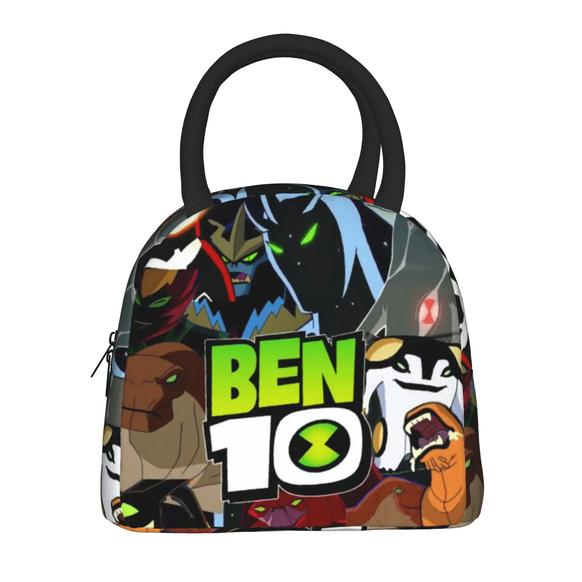 Back to school season Ben 10  Snack Bag Ben 10 Logo With Aliens Kawaii Good Quality Multi-Function Snack Storage Lunch Bag