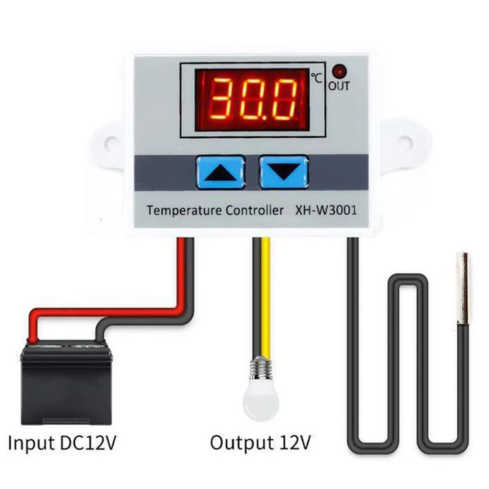 XH-W3001 12V 24V 110-220V/220V Digital Temperature Controller Microcomputer Switch Thermostat Regulator NTC Sensor Thermoregulat