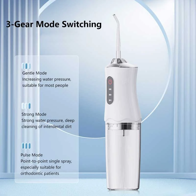 

4 in 1 Portable Dental Water Flosser Oral Irrigator USB Rechargeable Electric Water Jet Teeth Cleaner 3 Modes IPX7 Waterproof