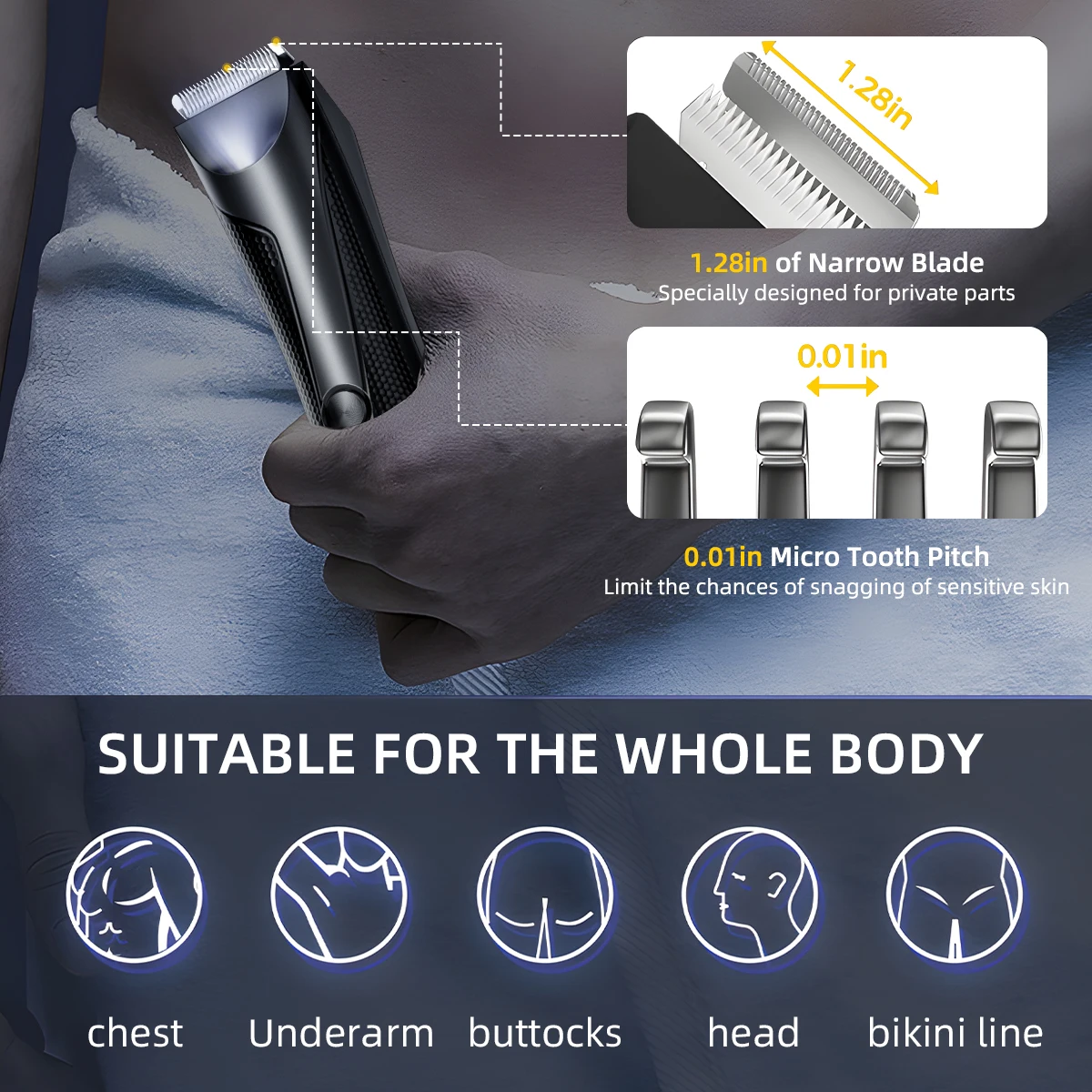 KIKIDO Hair Clipper Professional Whole Body Multi-purpose Razor Barber Rechargeable Hair Cutting Machine Trimmer for Men