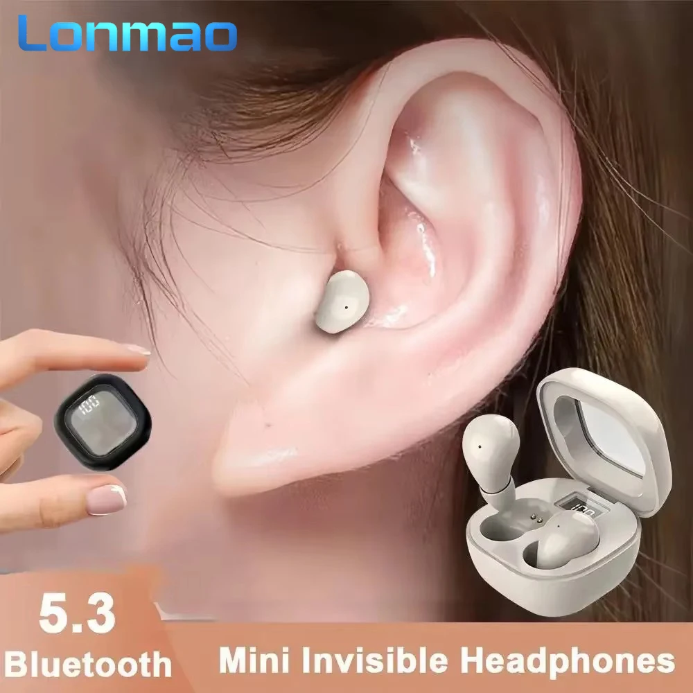 Sk19 sem fio bluetooth fones de ouvido intra-auriculares invisíveis sono com microfone cancelamento de ruído fones de ouvido de música de alta fidelidade