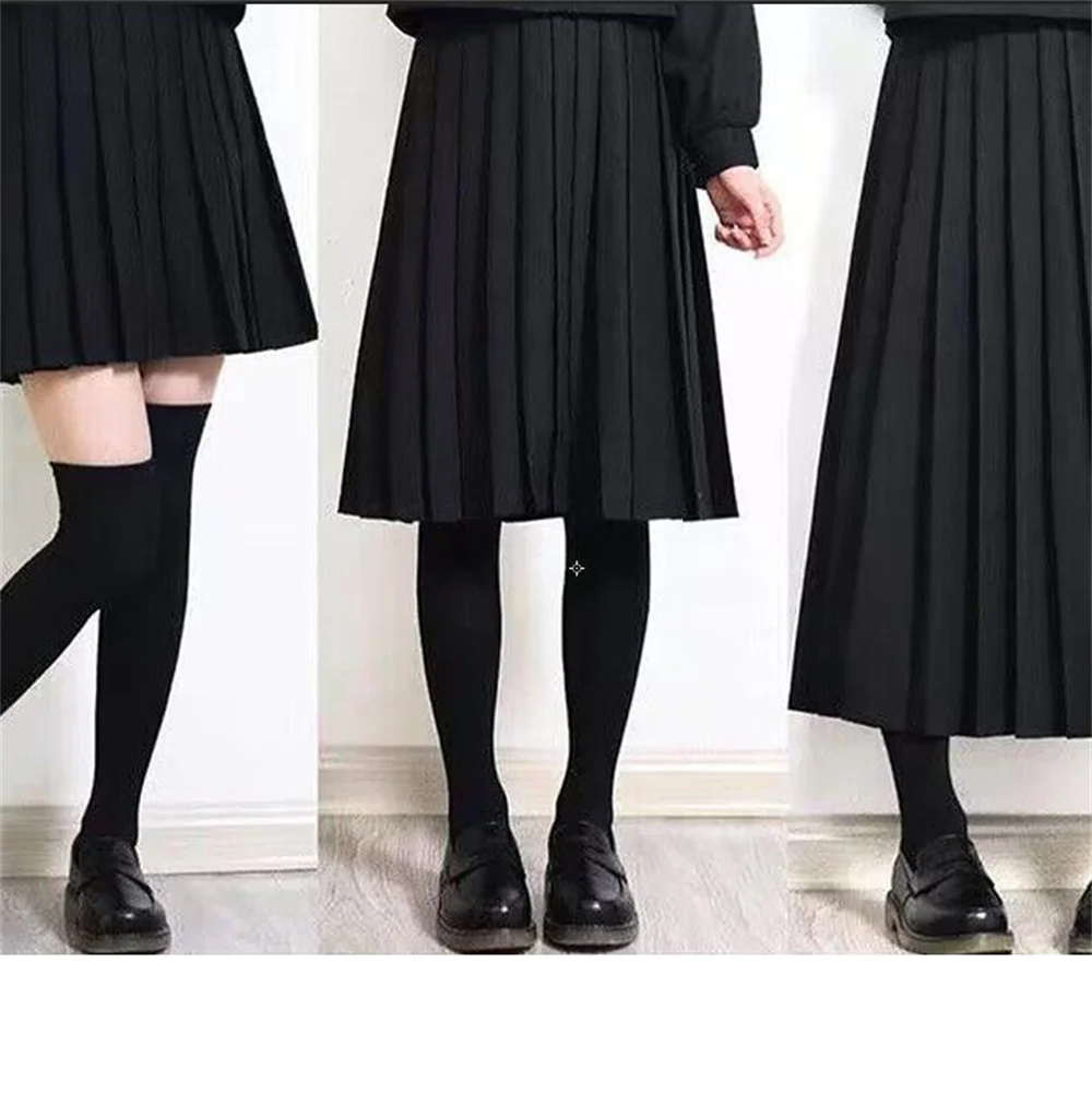 School Uniform Pleated Skirt Women Japanese Fashion Cute High Waist Knee-length A-line Skirt for Girls Preppy Casual New Women