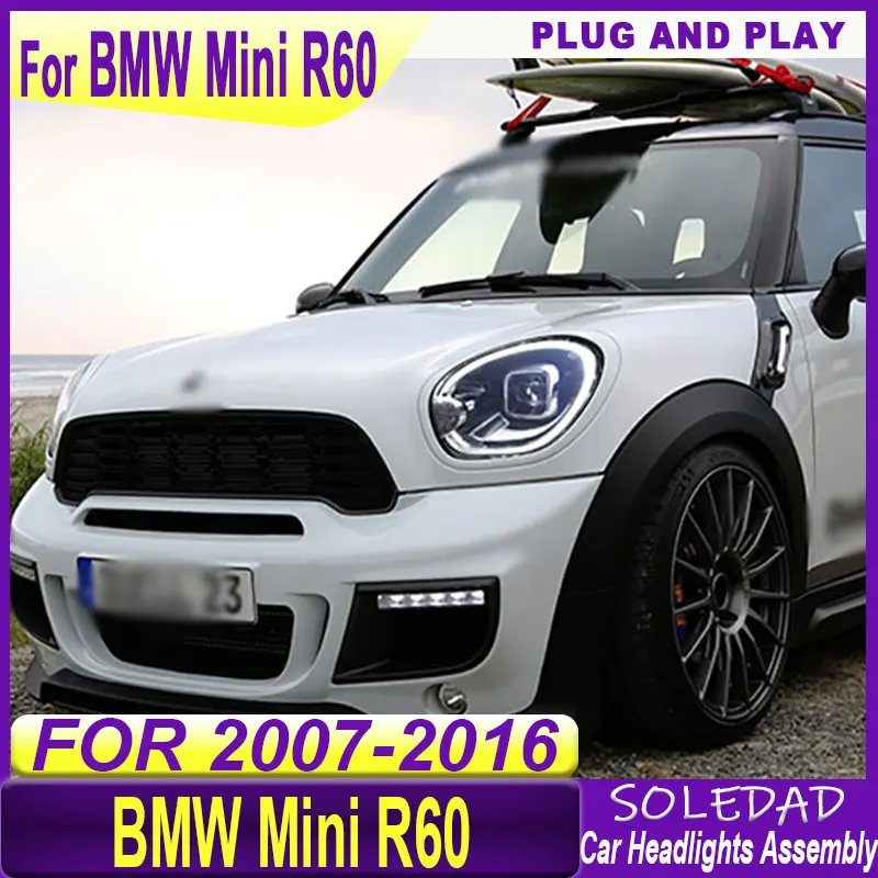 Car Front Light for MINI R60 LED Headlight 2010-2016 Countryman Head Lamp Projector Lens DRL LED headlights  Accessories