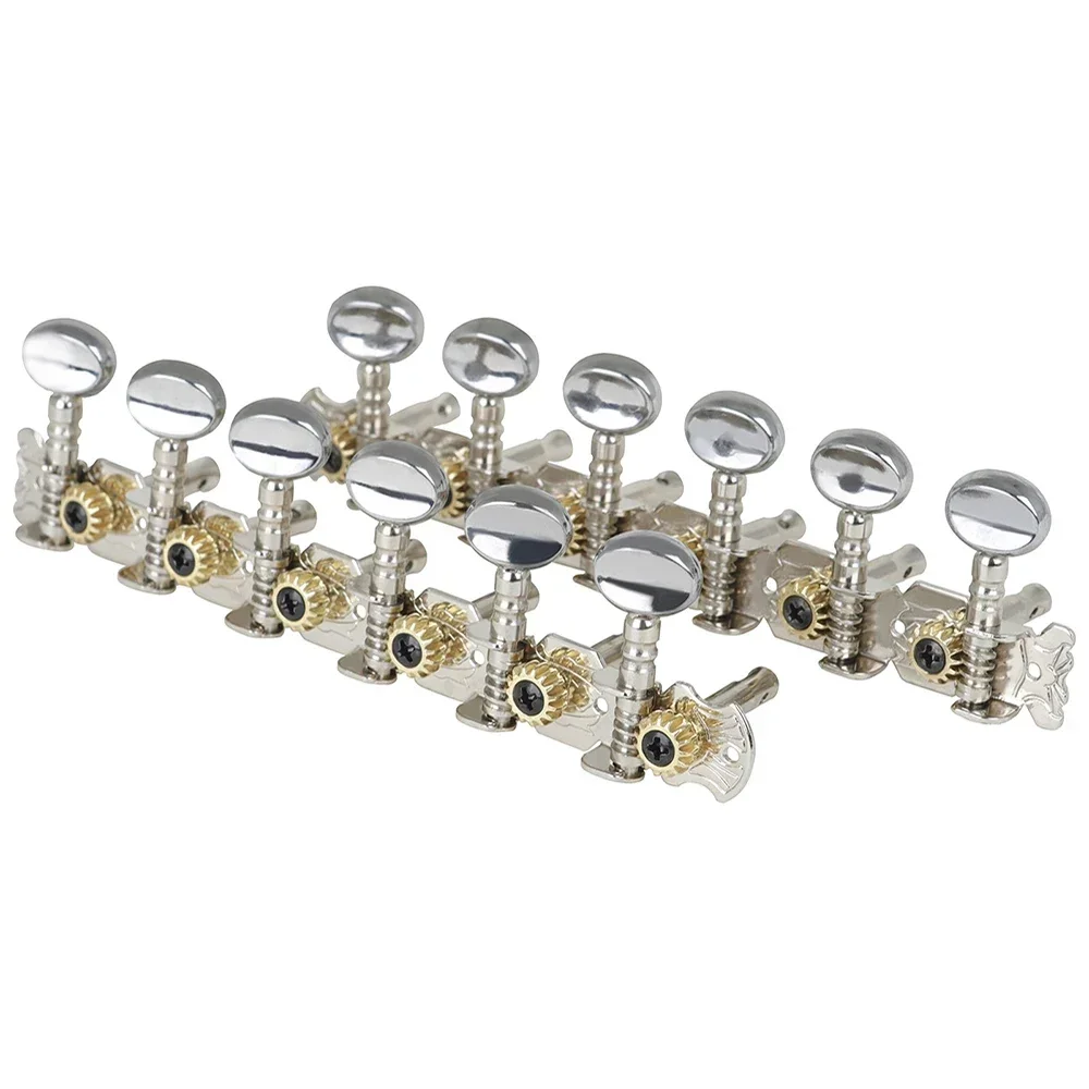 M MBAT 6L6R Acoustic Guitar Tuning Pegs Tuners Key 12 String Machine Head Metal String Tuner Button Acoustic Guitar Accessories