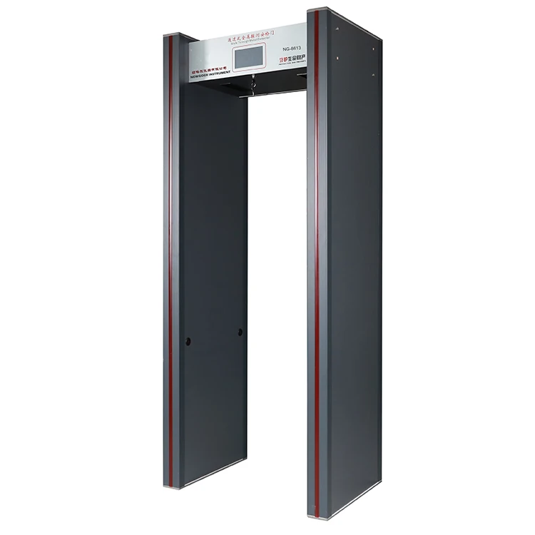 Pass Through the Metal Detector Archway, Security Gate Frame With a Face Identification System