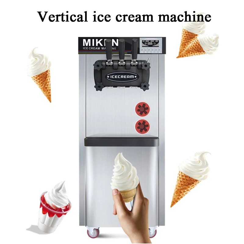 

Soft Ice Cream Machine Commercial Fully Automatic Stainless Steel 220V/110V Vertical Sundae Refrigeration Equipments Cone Maker