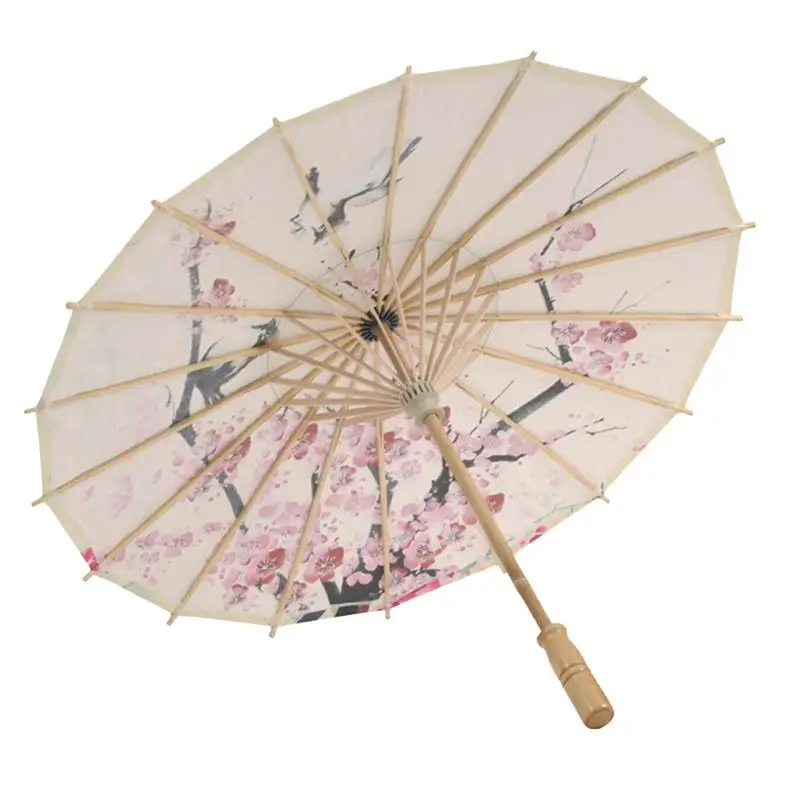 1pc Vintage Chinese Style Umbrella Photography Props Oil Paper Umbrella Bamboo Dance Performance Decorative Flower Umbrella 56cm