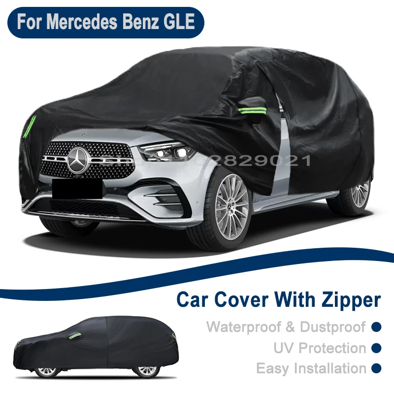 

Outdoor Full Vehicle Cover For Benz GLE W166 W167 450 53 C92 - Side Zipper Design, Waterproof Dustproof Sun Protection Car Cover