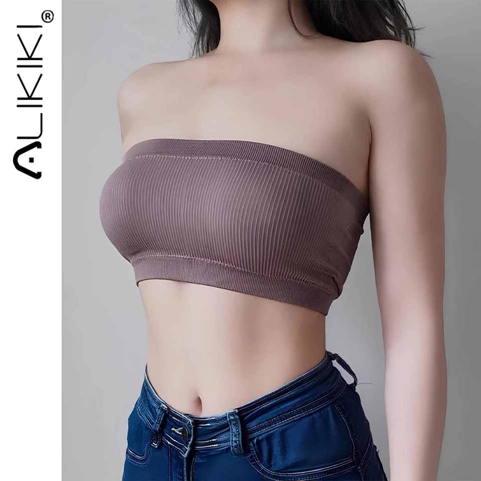 

Strapless Bras For Women Padded Tube Top Female Crop Top Seamless Underwear Streetwear Nonwire Bandeau Bra Comfy Intimates