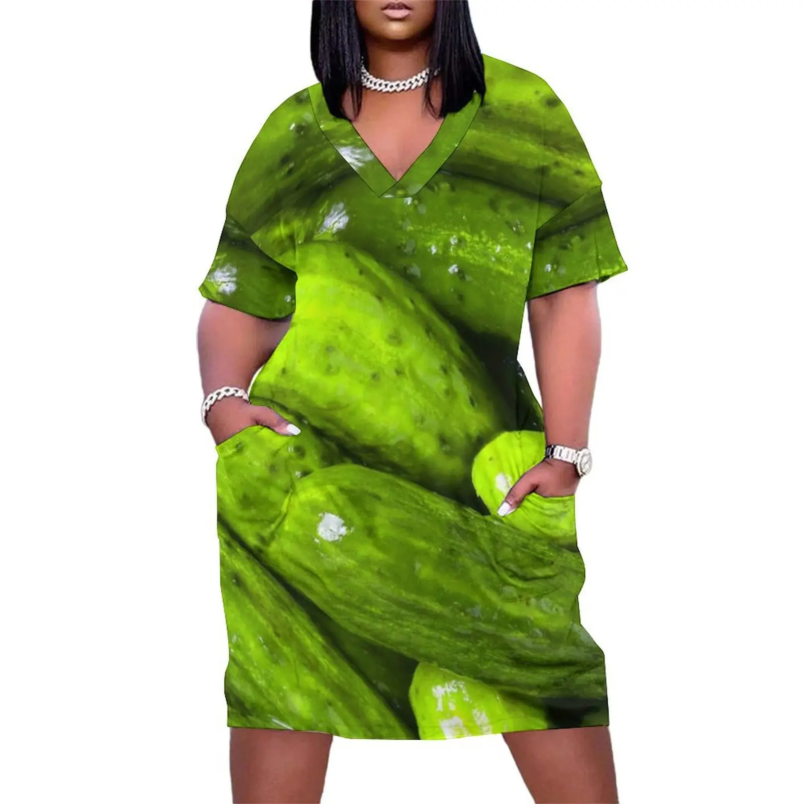 

Pickles Love Green Pickles Loose Pocket Dress wedding guest dress 2024 women party dresses summer dress for women 2024