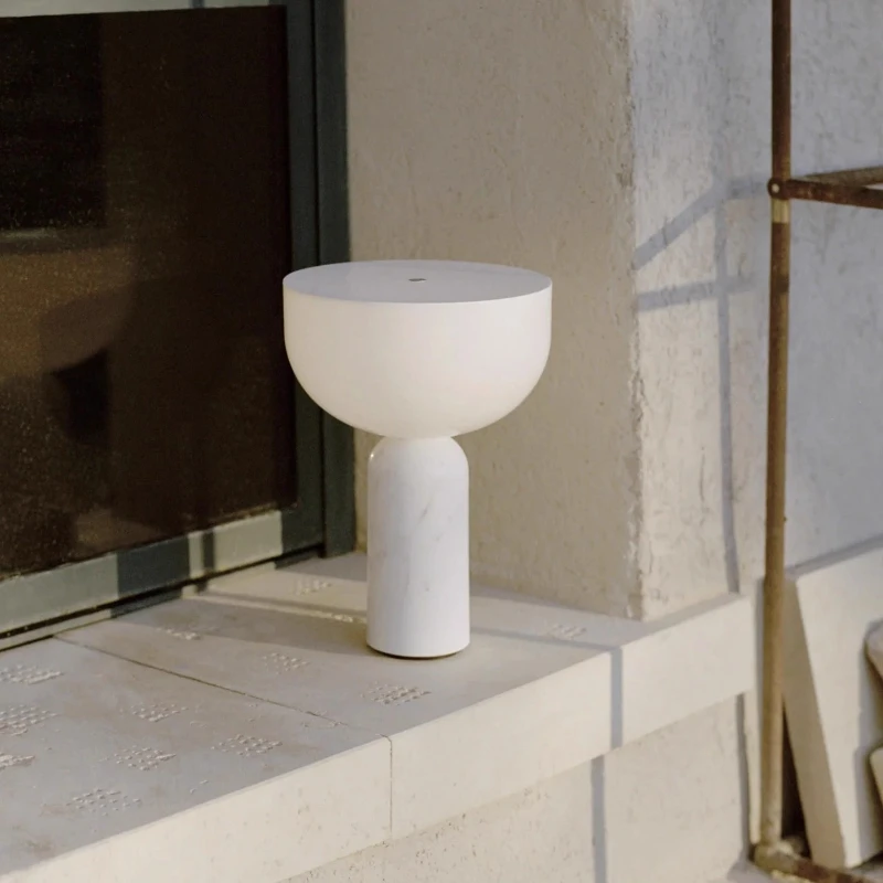 الدنمارك أسطواني الرخام مصابيح طاولة LED الأبيض الاكريليك عاكس الضوء قابلة للشحن غرفة المعيشة دراسة مطعم غرفة نوم مكتب أضواء #5