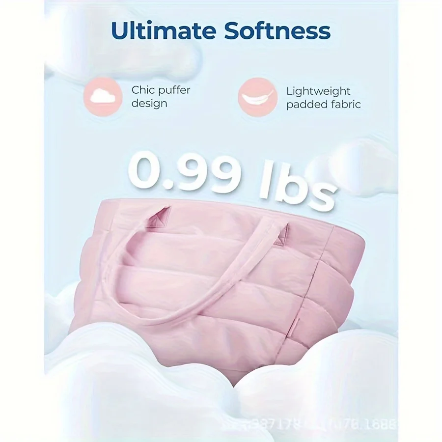 حقيبة حمل مبطنة ذات سعة كبيرة وخفيفة الوزن للنساء - قماش متين مع سحاب للإغلاق، حقيبة سفر واسعة للعمل على الشاطئ في صالة الألعاب الرياضية