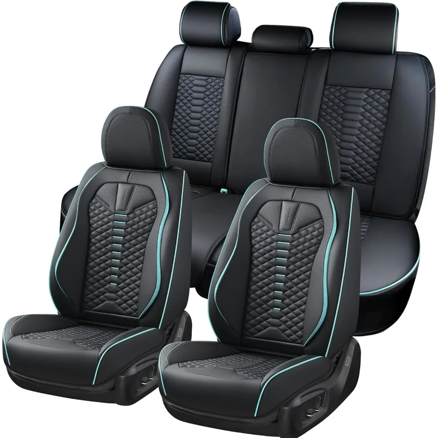 

Кожаные чехлы на сиденья Чехлы на автомобильные сиденья Полный комплект Кожаные чехлы на сиденья Nappa для автомобилей Защита автомобильных сидений Водонепроницаемые черные автомобильные сиденья Co