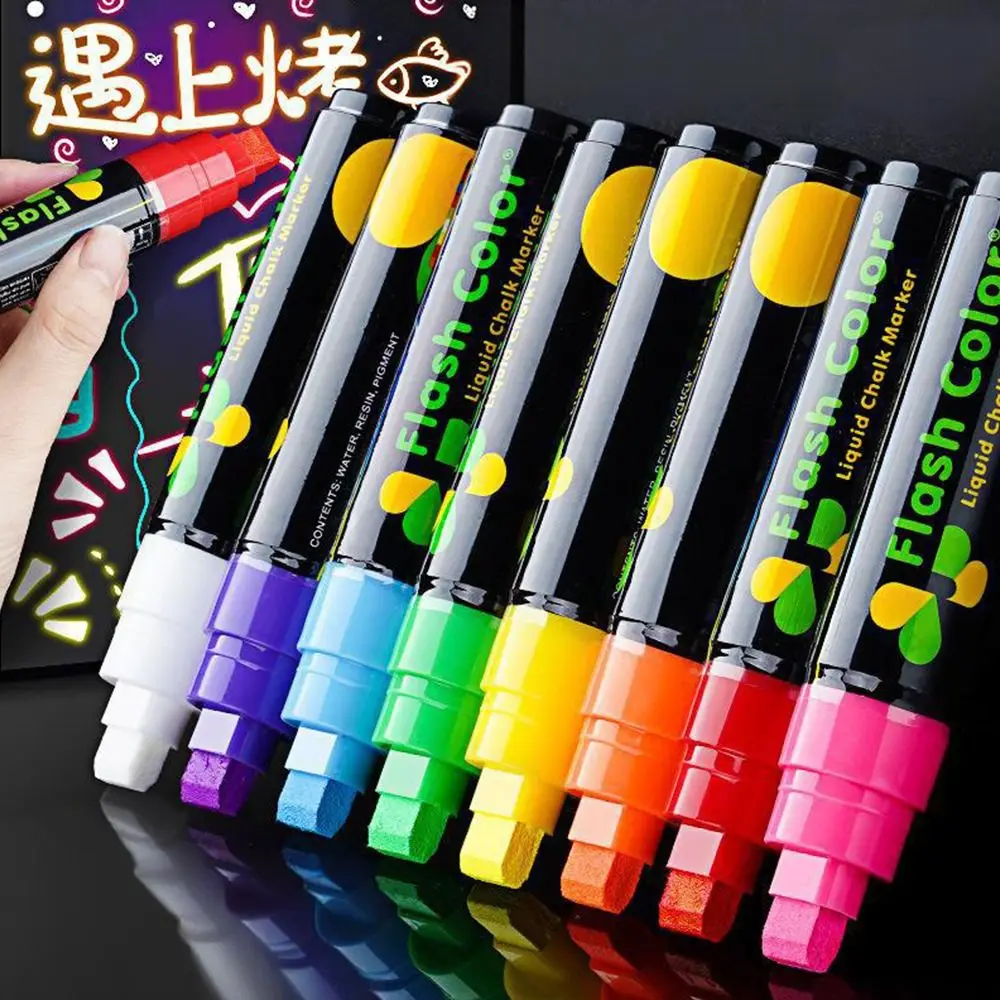 

6/10mm Color Pen Water-based Erasable Liquid Chalk Billboard Special Pens for Whiteboard Graffiti LED Advertisement Chalkboard