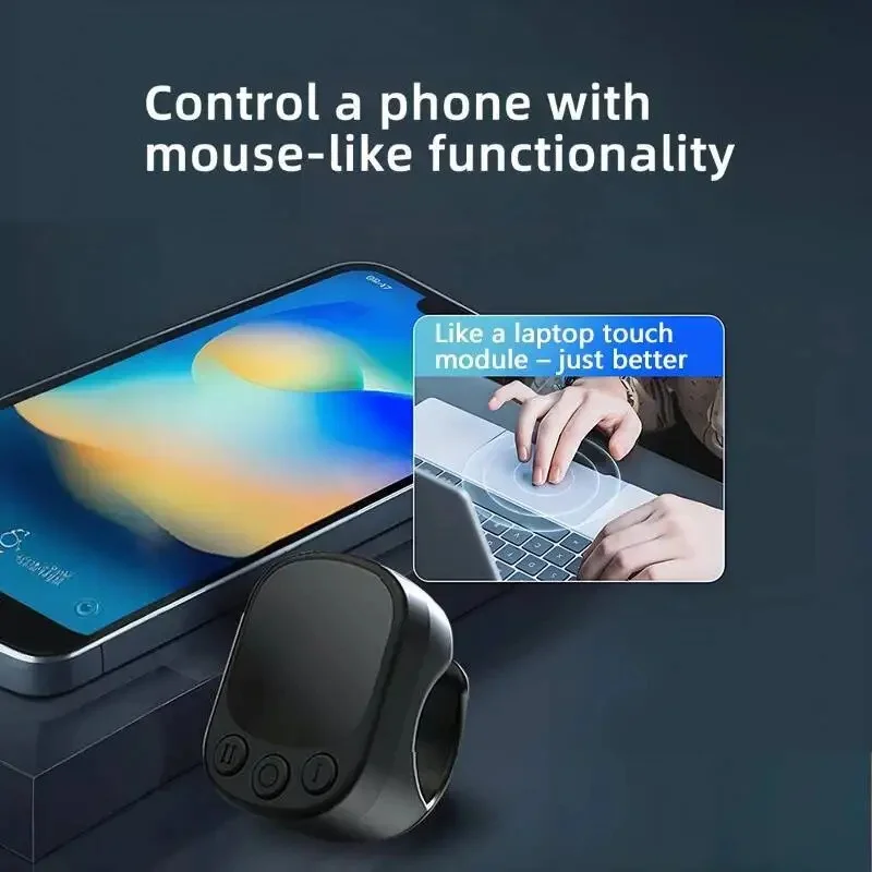 Drahtlose Bluetooth Smart Ring Maus mit Touchscreen Fernbedienung Licht Tiktok YouTube Mini Air Mäuse für iOS Android Tablet