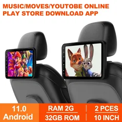 JIUYIN 10.1 Inch Vehicle Headrest Rear Seat Monitor Android All-in-one TV Display FM Bluetooh HDMI IPS Car Screen Play Movies
