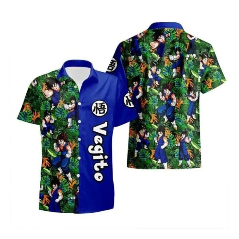 

Мужская рубашка 2026 Vegeta Dragon Ball Z Super Saiyan, летняя гавайская оверсайз-рубашка, уличная одежда Harajuku, футболка с коротким рукавом