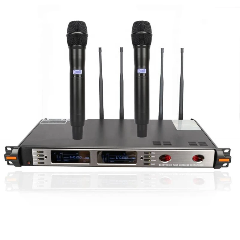 QS-20b High Quality True Diversity Electron Tube Wireless Microphone For Church Karaoke Speech