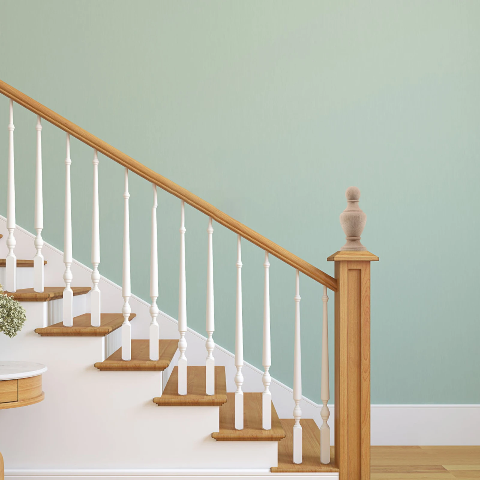 

Wood Finial for Staircase Unfinished Post Cap 6 X 14cm Roman Style Carved Decorative Sculpture for Home Decor Stair Post Finial