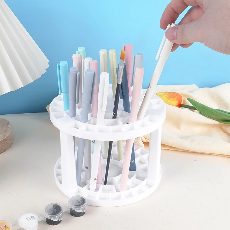 49 Holes Artists Art Paint Brush Holder Stand Holds Up Storage Collapsible Stand