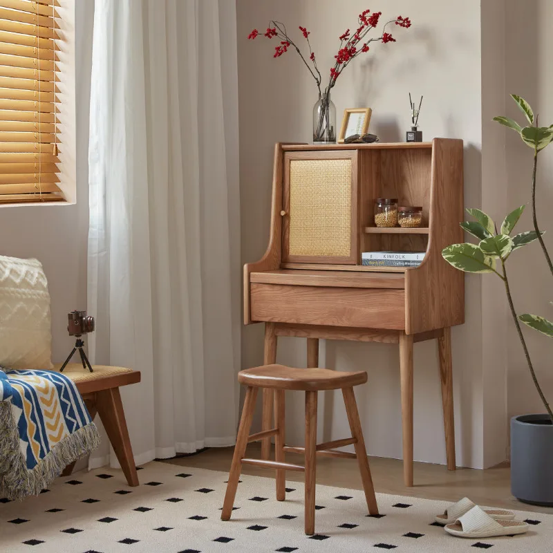 

Multifunctional wooden dressing table simple modern high-end Nordic Dressing table with mirror vanity de mujer bedroom furniture