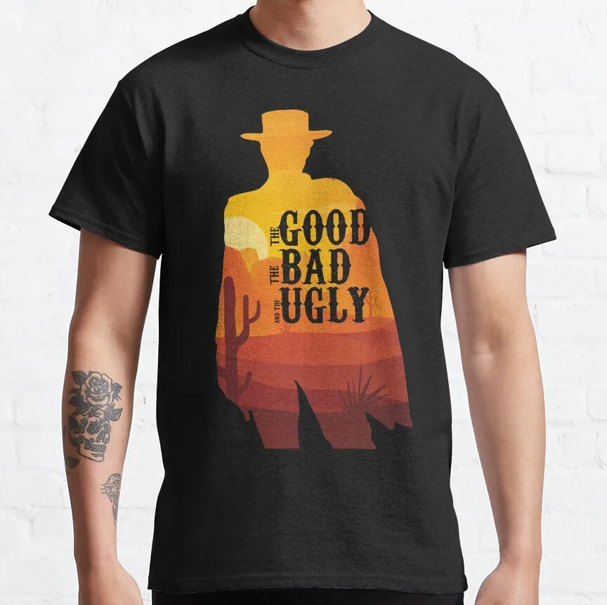 

Vintage Spaghetti Western Cowboy movie The Good The Bad and The Uglygraphic t shirts Clint Eastwood Retro films Large size tops