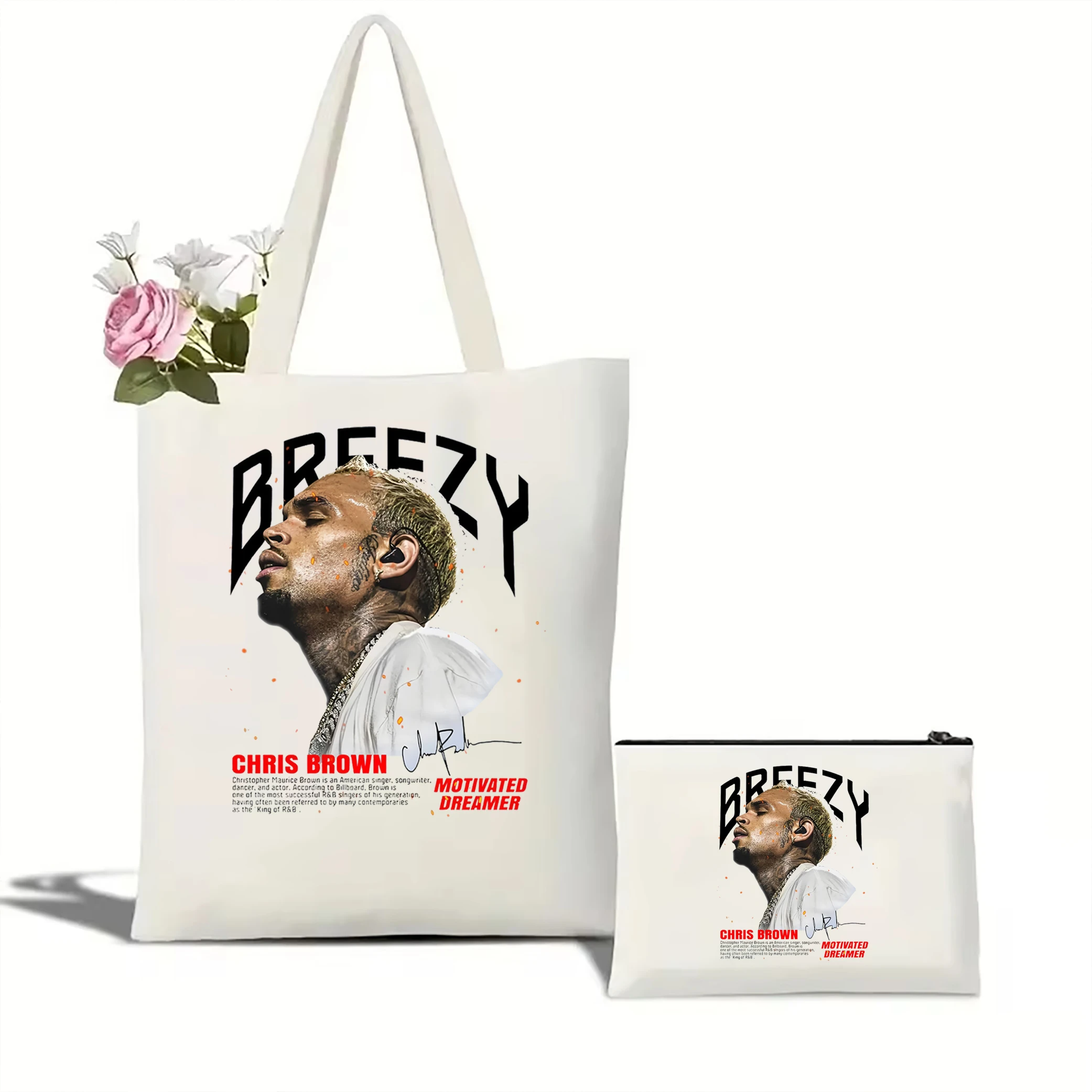 

Vintage Chris Brown 11 11 Tour 2024 printed tote bag Chris Brown tote bag modern pop singer canvas bag Chris Brown Concert tote