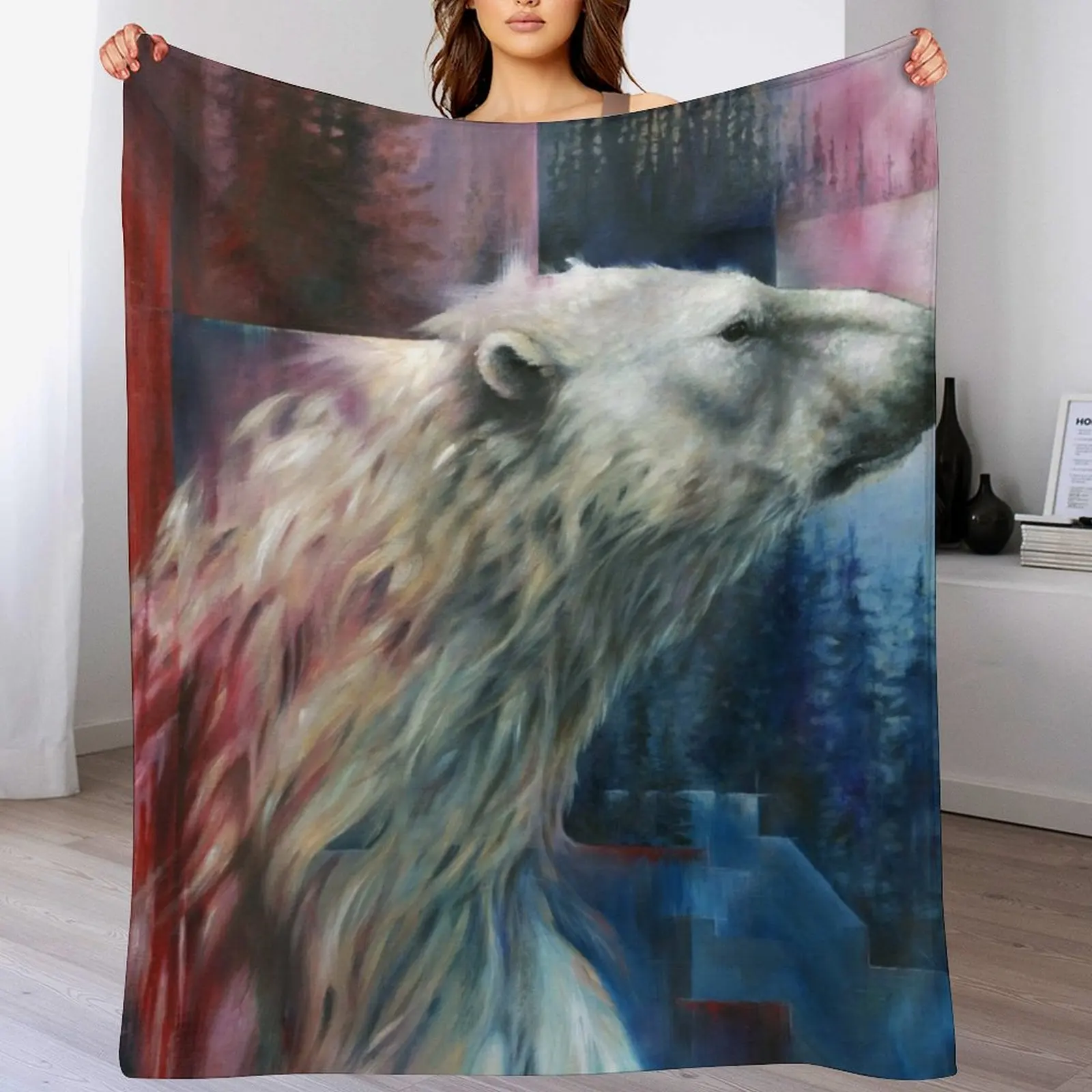 Imminence - Polar Bear Throw Blanket Flannel Fabric Decorative Beds Travel Blankets