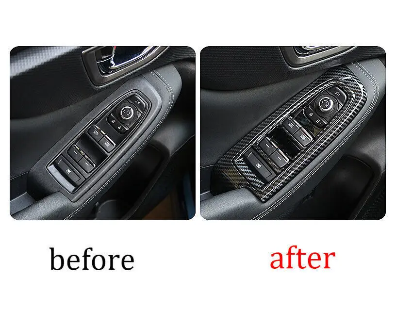 Carbon Fiber Window Lift Switch Panel Cover Trim For Subaru Forester 2019-2023 4